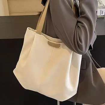 Сумка для старшей школы женская 2024 модная женская сумка-тоут большая вместимость модная сумка через плечо женская бежевый