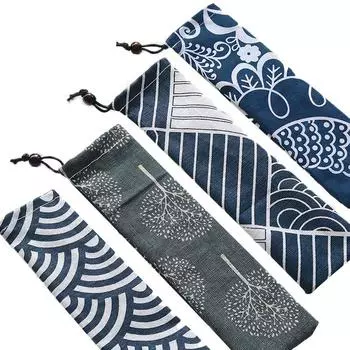 Сумка для столовых приборов, многоразовая дорожная сумка на шнурке для кухонной посуды, вилка, ложка