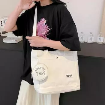 Сумка для студенческого класса, большая вместительная ремонтная сумка, женская большая сумка, мужская сумка через плечо через плечо белый