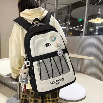 Сумка для студента средней школы, женский рюкзак большой вместимости, кампусный рюкзак красный