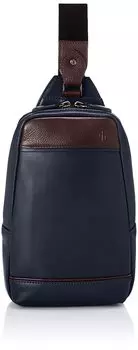 Сумка для тела из натуральной кожи с антибактериальным и антивирусным карманом Hazard 2 Navy x Brown [Ultima Tokyo] № 70116 Мужская