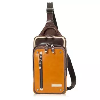 Сумка для тела на одно плечо из термоусадочной синтетической кожи [Mustache] мужская JEX-4330 (Верблюд)