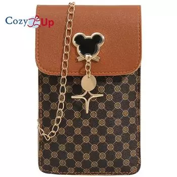 Сумка для телефона Cozy Up Star с подвеской в виде сетки, минималистичная женская сумка из искусственной кожи с нулевым кошельком 19x12x2cm чёрный