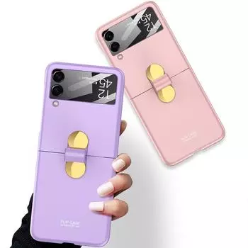 Сумка для телефона с защитой от падения, складной чехол для Samsung Galaxy Z Flip 4 5g Flip3 Flip 3 5 Flip5 Flip4 Zflip4, защитная пленка для объектива for samsung Z Flip 5 чёрный