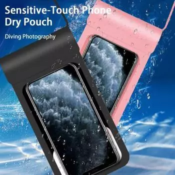 Сумка для телефона, водонепроницаемая уплотнительная лента для телефона, ремешок для фотографии, прозрачный видимый карман для мобильного телефона для дайвинга золотистый