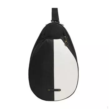 Сумка для тенниса с ремнем для бадминтонной ракетки Black White