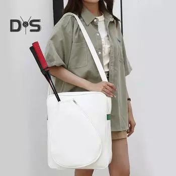 Сумка для тенниса, сумка через плечо, сумка для ракеток из искусственной кожи большой емкости для бадминтона, пиклбола белый