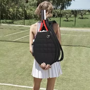 Сумка для теннисных ракеток для путешествий Большая вместимость Вмещает 2 ракетки Влажный/сухой карман Водонепроницаемый бежевый