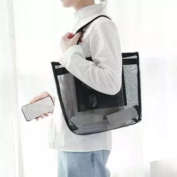 Сумка для туалетных принадлежностей Большая вместимость Прозрачная дышащая конструкция на молнии Прочная с карманом Разделение влажной и сухой воды Пляжная сетчатая сумка для путешествий небесно-голубой