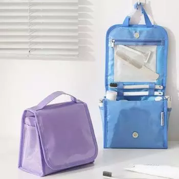 Сумка для туалетных принадлежностей большой емкости, портативная ручка, водонепроницаемая молния, многофункциональный органайзер для путешествий на открытом воздухе, косметичка, чехол-органайзер чёрный