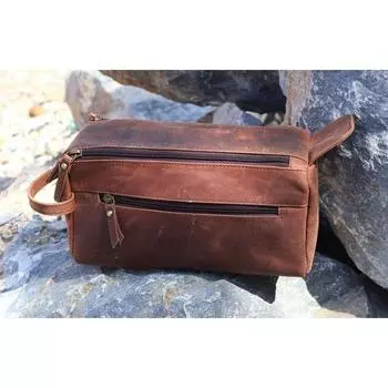 Сумка для туалетных принадлежностей из кожи буйвола, подарки для жениха для него, Dopp Kit, кожаная сумка для бритья, подарок на годовщину свадьбы, подарок на день матери 9 x 5 x 3 in коричневый