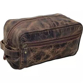 Сумка для туалетных принадлежностей из натуральной кожи, водостойкий комплект Dopp, мешки для бритья и уход за лошадьми, подарок для мужчин и женщин 9 X 4.5 X 4.5 коричневый