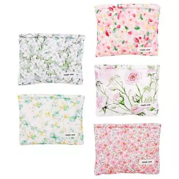 Сумка для туалетных принадлежностей с цветочным принтом, хлопковый стеганый органайзер для макияжа, сумка для хранения, милый косметический органайзер на молнии для женщин и девочек gardenia