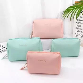 Сумка для туалетных принадлежностей с ремешком из искусственной кожи, удобная зелёный