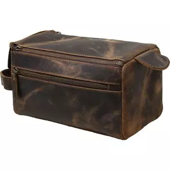 Сумка для туалетных принадлежностей, водонепроницаемый комплект Dopp, сумки для бритья и ухода за волосами для путешествий, подарок жениху для мужчин и женщин, подвесная косметичка на молнии для ванной комнаты, косметичка 9 x 4.5 x 4.5 in коричневый