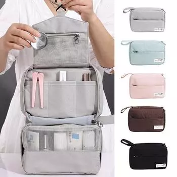 Сумка для туалетных принадлежностей, водонепроницаемый подвесной крючок, большой футляр для макияжа, косметический органайзер для путешествий розовый