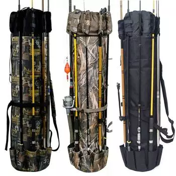 Сумка для удочки на открытом воздухе, нейлоновые сумки для хранения рыболовных снастей, цилиндр, портативный рюкзак для морской рыбалки