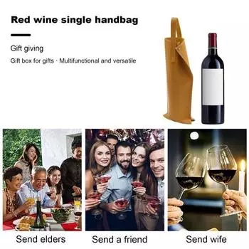 Сумка для упаковки вина из искусственной кожи, сумка для вина, стильная защитная сумка для бутылки вина с ручкой для вечеринки