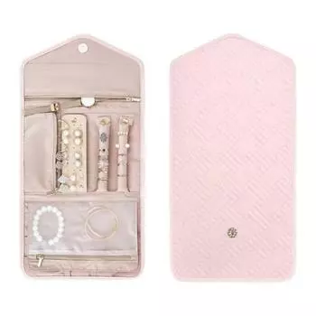 Сумка для ювелирных изделий, большие карманы с несколькими карманами, кольца, ожерелье, часы, серьги, классификация, организация, сумка, дорожные украшения розовый