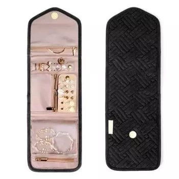 Сумка для ювелирных изделий, пылезащитная, водонепроницаемая, с отделениями, большой вместимости, складная, для сережек, колец, ожерелий, сумка для хранения, бытовые принадлежности чёрный