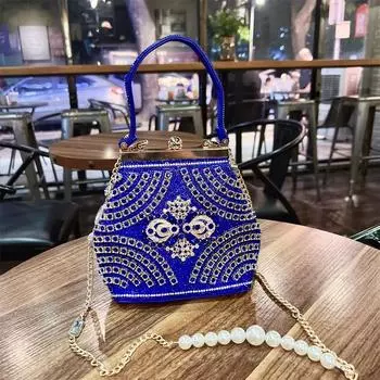 Сумка для ужина, женская сумка через плечо на одно плечо, банкетный комплект с бриллиантами, сумочка белый