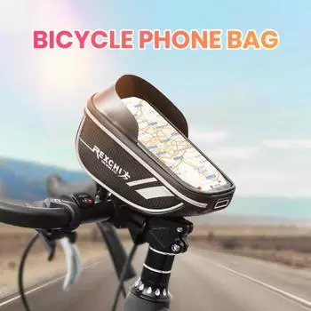 Сумка для велосипеда Светоотражающая водонепроницаемая сумка с солнцезащитным козырьком и сенсорным экраном Большая вместительная сумка для хранения навигации Сумка на руль велосипеда