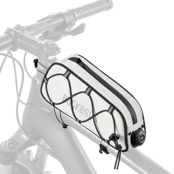 Сумка для верхней трубы TO SKY Сумка для велосипеда с системой Fitgo Простая установка Хранение мелких предметов Ежедневно Водонепроницаемая Устойчивая к истиранию Легкая с белый