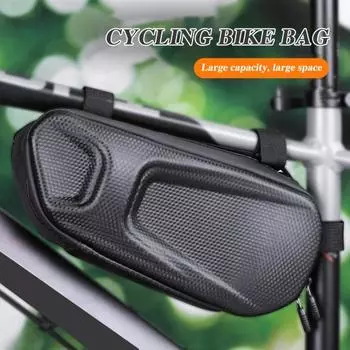 Сумка для верхней трубы велосипеда, треугольная, из ЭВА, с жестким корпусом, водонепроницаемая, легкая, для горного велосипеда, шоссейного, горного, передняя рама, сумка для хранения, аксессуары для велосипеда чёрный