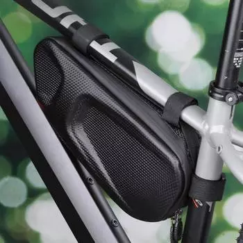Сумка для верхней трубы велосипеда, треугольная, из ЭВА, с жестким корпусом, водонепроницаемая, легкая, для горного велосипеда, шоссейного, горного, передняя рама, сумка для хранения, аксессуары для велосипеда чёрный