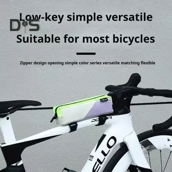 Сумка для верхней трубы велосипеда, водонепроницаемая, большой емкости, на молнии, для горного велосипеда, шоссейного, горного, передняя рама, сумка для хранения, аксессуары для велосипеда чёрный