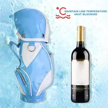 Сумка для вина для гольфа, сумка для одной бутылки, сумка для красного вина, аксессуары для гольфа, переносная сумка-холодильник для вина для гольфа и пикников небесно-голубой
