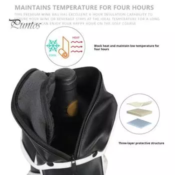 Сумка для вина, переноска для одной бутылки, сумка-тоут для гольфа, охладитель вина, изолированная дорожная сумка-холодильник для гольфистов и любителей вина красный черный