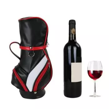 Сумка для вина, переноска для одной бутылки, сумка-тоут для гольфа, охладитель вина, изолированная дорожная сумка-холодильник для гольфистов и любителей вина красный черный