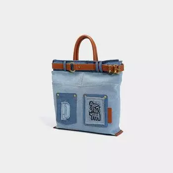 Сумка для воды Niche Graffiti Cowboy, стильная сумка-хобо, универсальная сумка через плечо One Size синий