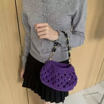 Сумка для вязания Cloud, новая сумка для девочки, связанная крючком вручную белый