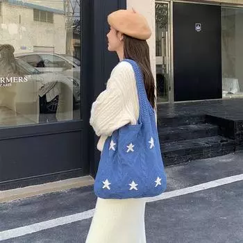 Сумка для вязания Сумка для вязания Сотни сумок через плечо Женская сумка Senior Sense of Exquisite Большая вместительная сумка-тоут абрикосовый