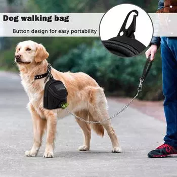 Сумка для выгула собак Мешок для собачьих фекалий Мешок для домашних животных Мешок для закусок для выгула собак Мешок для мусора для домашних животных One Size чёрный