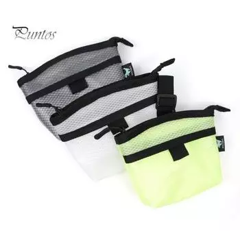 Сумка для закусок для дрессировки домашних животных Прозрачная портативная сумка для лакомств для собак с застежкой-молнией Видимый держатель для наград за корм для щенков без помощи рук для тренировок на открытом воздухе флуоресцентный зеленый