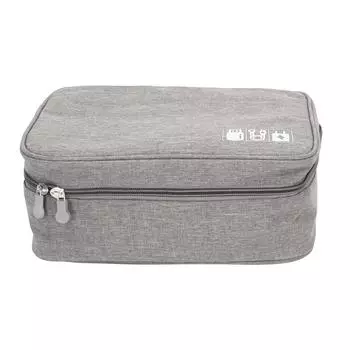 Сумка для зарядного устройства с кабелем для передачи данных, большая емкость, портативный чехол для хранения электронных аксессуаров для мобильного жесткого диска серый