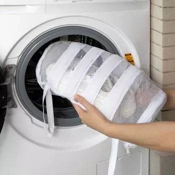 Сумка для защиты обуви. Можно повесить обувь. Сумка для сушки обуви. Стиральная машина. Специальный мешок для стирки обуви. Органайзер для сушки кроссовок. one size белый