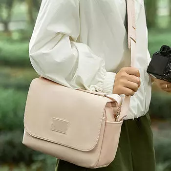 Сумка для зеркальной фотокамеры, чехол через плечо для фотографов бежевый