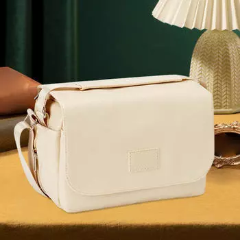 Сумка для зеркальной фотокамеры, защитный чехол из искусственной кожи для объективов бежевый