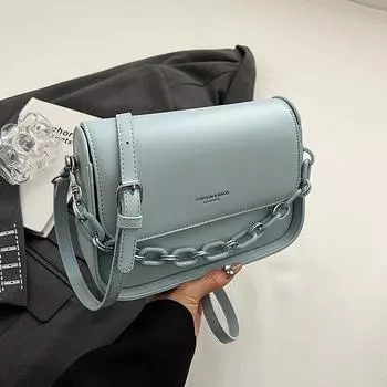 Сумка для женщин 2024 года, весна, новая, простая текстура, корейская версия, модная, универсальная, на одно плечо, через плечо, маленькая квадратная сумка с цепочкой