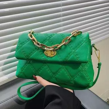 Сумка для женщин ранней весной 2022 года, новая модная и модная женская сумка, сумка на цепочке с ромбовидной сеткой, однотонная сумка через плечо на одно плечо,