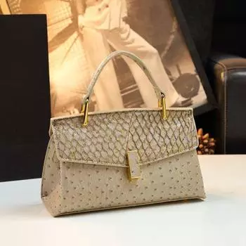 Сумка для женщин с высококачественной текстурой Tote Kelly Ostrich Pattern Женская одноплечевая косая сумка Straddle Маленькая женская сумка чёрный
