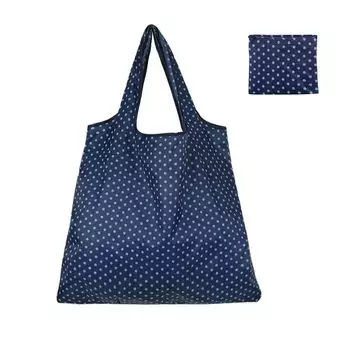 Сумка Eco Medium для покупок, складная, через плечо, удобная, размер Polka Navy, вместимость, складная, легкая, водонепроницаемая, компактная, сумка, сумка,