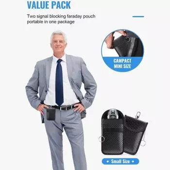 Сумка Faraday для брелока, защитная клетка - блокировка сигнала RFID автомобиля, противоугонный чехол, блокировщик взлома