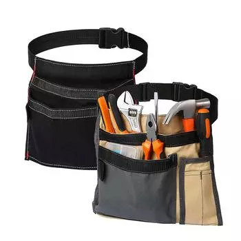 Сумка-фартук для инструментов с 5 карманами, портативная и водонепроницаемая сумка на пояс с 5 карманами, сумка для инструментов черного цвета + хаки