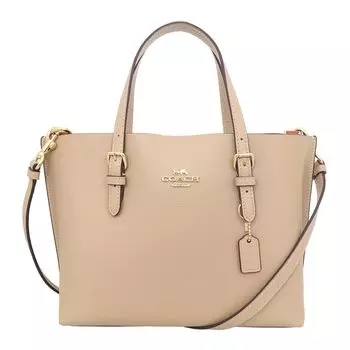 Сумка FC4084 C4084 Taupe x Oxblood Luxury Cross Grain Leather Molly Tote 25 [Coach] (Сумка) Женская [Товар Outlet] [Бренд] [Товар]