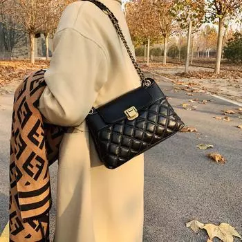 Сумка Feeling женская сумка модная ретро сумка через плечо подмышкой ромбовидная вышивка нитью маленькая квадратная сумка через плечо женская белый